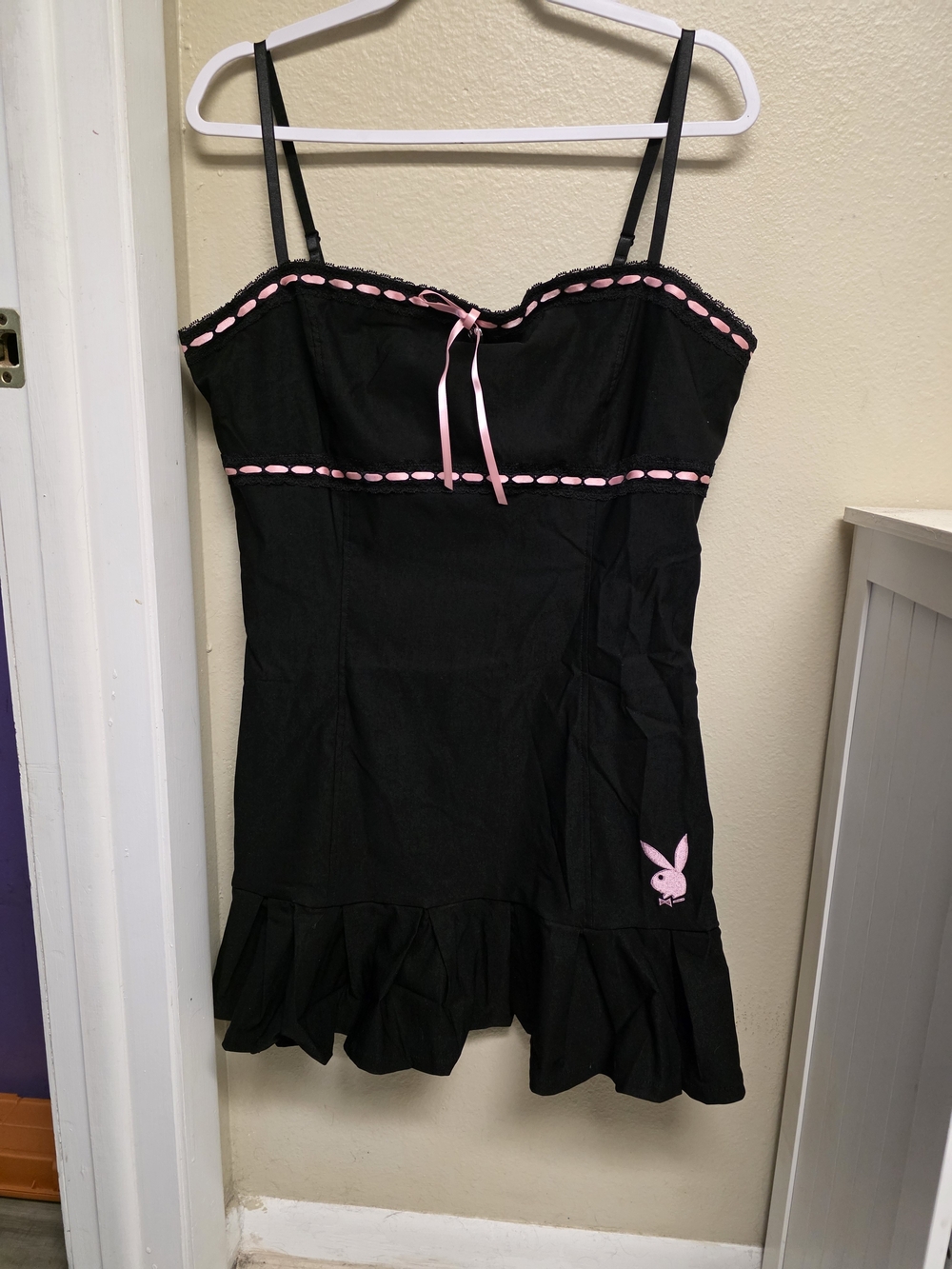 PLAYBOY Black Dress with Pink Trim